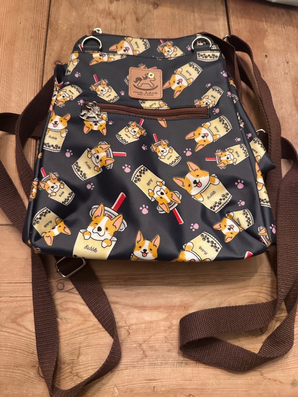 Uma Hana Boba Corgi Waterproof Convertible Multipurpose Backpack, Crossbody  Bag